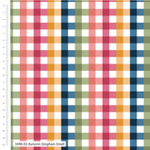 Tissu à carreaux vichy d'automne 100 % viscose de 152 cm de large, idéal pour les loisirs créatifs, la couture, la confection de vêtements et la décoration intérieure.